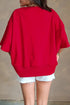 Letter Print Raw Seam Drop Shoulder Loose Tee
