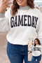 Letter Print Reversible Mock Neck Seam Detail Sweatshirt