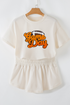Letter Print Tee And Skort Two Piece Graphic Set