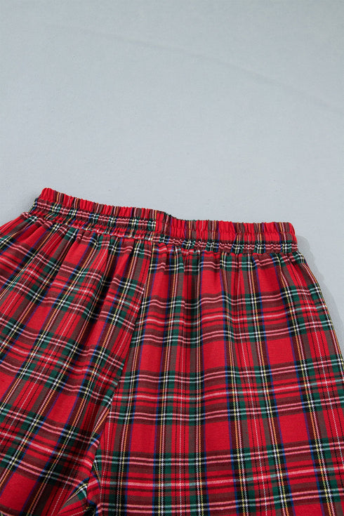 Letter Print Top Elastic Waist Pocket Shorts Lounge Set