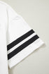 Letter Print Varsity Striped Sleeve Round Neck Tee