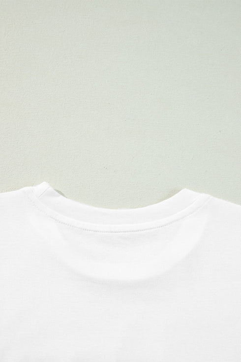 Lettered Graphic Print Crew Neck Short Sleeve Tee