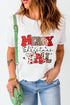 Lettered Graphic Print Crew Neck Short Sleeve Tee
