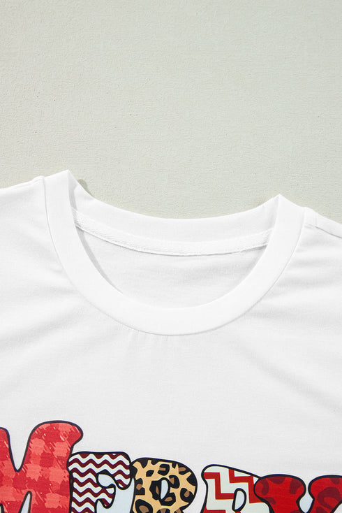 Lettered Graphic Print Crew Neck Short Sleeve Tee