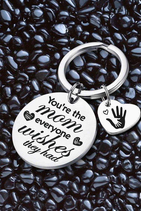 Lettered Heart Shape Alloy Pendant Charm Keychain