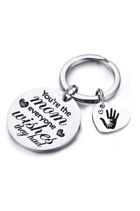 Lettered Heart Shape Alloy Pendant Charm Keychain