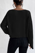 Lettuce Cuffs Drop Shoulder Loose Ribbed Knit Top
