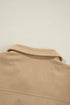 Light French Beige Solid Frilled Flap Pocket Button Up Corduroy Shacket