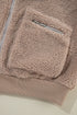 Light French Beige Zipper Pocketed Winter Fuzzy Jacket