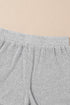 Light Grey 3 Pieces Rib Crop Camisole Matching Shorts Lounge Set with Cardigan