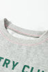 Light Grey COUNTRY CLUB PICKLEBALL Graphic Exposed Stitching Casual Sweatshirt