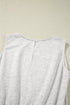 Light Grey Solid Color Crew Neck Drawstring High Waist Sleeveless Jumpsuit