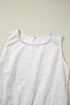 Light Grey Solid Color Crew Neck Drawstring High Waist Sleeveless Jumpsuit