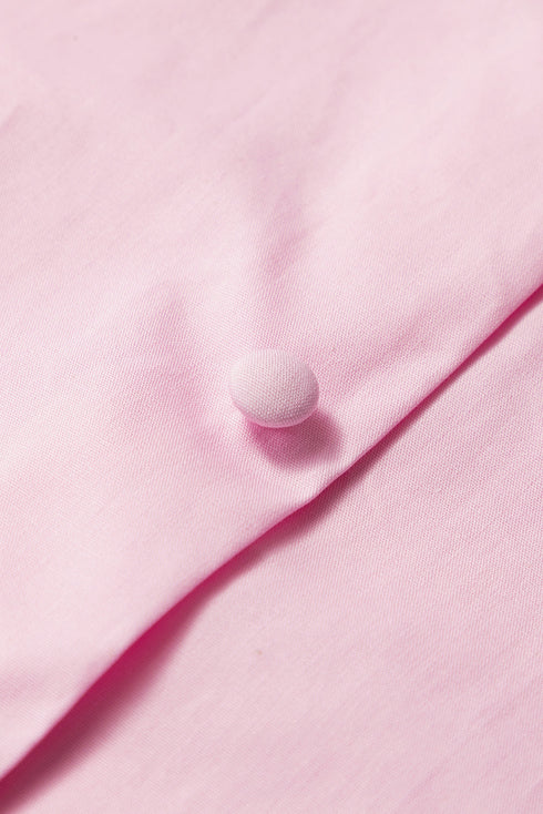 Light Pink Lace Square Neck Patchwork Puff Sleeve Blouse