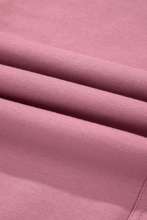 Light Pink Lace-up Elastic Waist Sleeveless Square Neck Jumpsuit