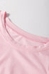 Light Pink Scoop Neck Bubble Sleeve Tee