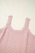 Light Pink Solid Textured Checkered U Neck Sweater Vest