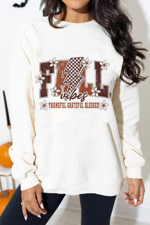 Lightning Checkered Vibes Graphic Crewneck Sweatshirt