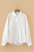 Lightweight Crinkle Texture Balloon Sleeve Button Down Shirt