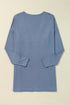Lightweight Drop Shoulder Ribbed Knit Open Front Cardigan