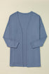Lightweight Drop Shoulder Ribbed Knit Open Front Cardigan