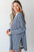 Lightweight Drop Shoulder Ribbed Knit Open Front Cardigan