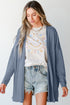 Lightweight Drop Shoulder Ribbed Knit Open Front Cardigan