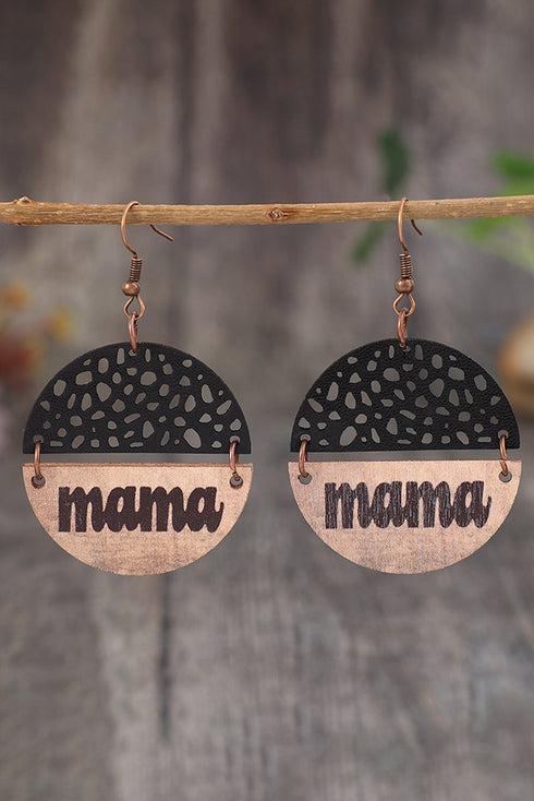 Lightweight Faux Leather Letter Print Dangle Earrings