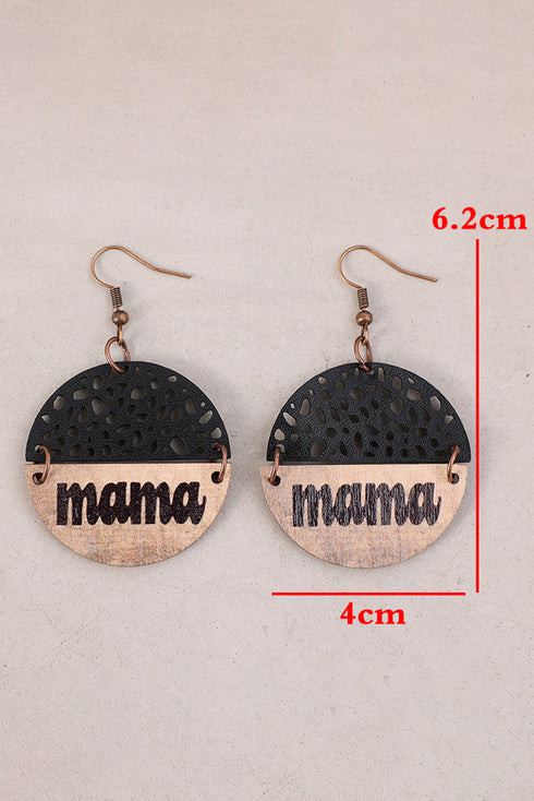 Lightweight Faux Leather Letter Print Dangle Earrings