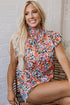Lightweight Floral Print V Neck Flutter Sleeve Woven Blouse