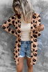 Lightweight Leopard Print Button Front Tunic Cardigan