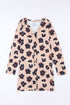Lightweight Leopard Print Button Front Tunic Cardigan