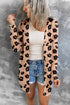 Lightweight Leopard Print Button Front Tunic Cardigan