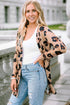 Lightweight Leopard Print Button Front Tunic Cardigan