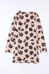 Lightweight Leopard Print Button Front Tunic Cardigan