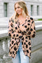 Lightweight Leopard Print Button Front Tunic Cardigan