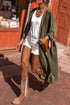 Lightweight Open Front Balloon Sleeve Maxi Duster