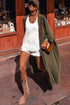 Lightweight Open Front Balloon Sleeve Maxi Duster