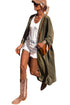 Lightweight Open Front Balloon Sleeve Maxi Duster