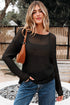 Lightweight Open Knit Boat Neck Pullover Sweater