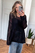 Lightweight Open Knit Boat Neck Pullover Sweater