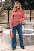 Lightweight Open Knit Boat Neck Pullover Sweater