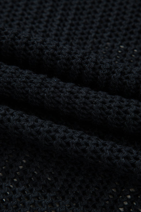 Lightweight Open Knit Boat Neck Pullover Sweater