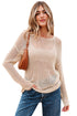 Lightweight Open Knit Boat Neck Pullover Sweater