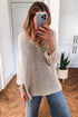 Lightweight Open Knit Boat Neck Pullover Sweater