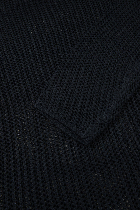 Lightweight Open Knit Boat Neck Pullover Sweater