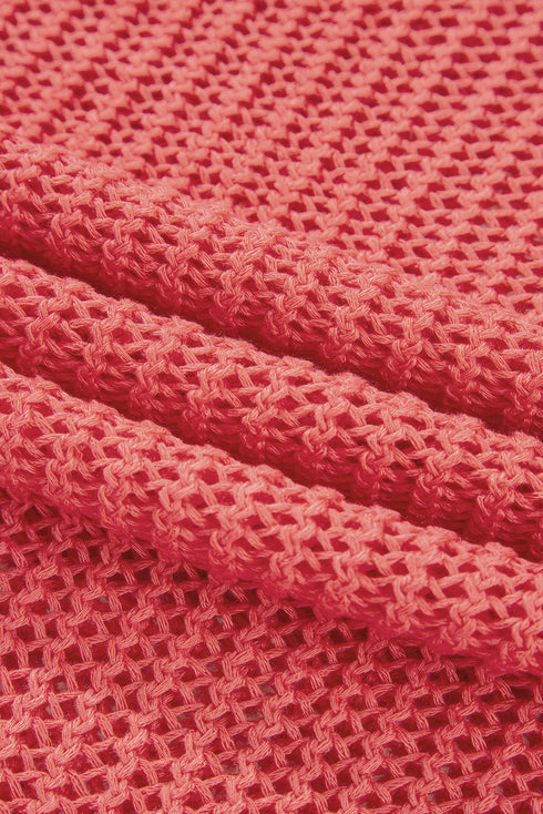 Lightweight Open Knit Boat Neck Pullover Sweater