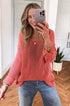 Lightweight Open Knit Boat Neck Pullover Sweater