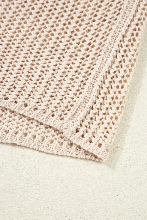 Lightweight Open Knit Boat Neck Pullover Sweater