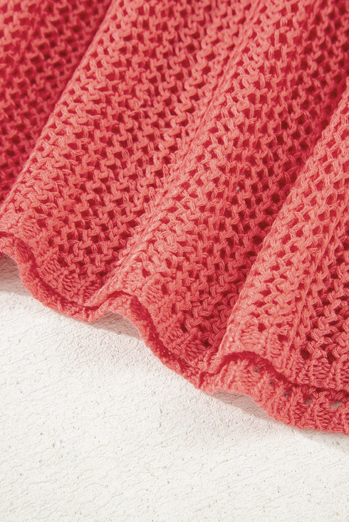 Lightweight Open Knit Boat Neck Pullover Sweater